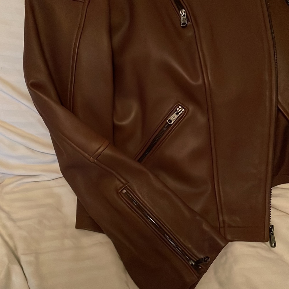Leather Sam Eldelman Beautiful Brown Jacket - image 4